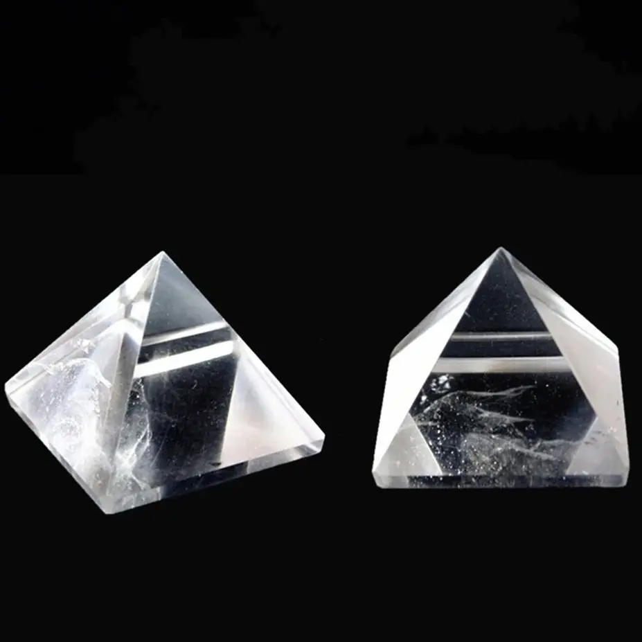 1PC Natural White Crystal Pyramid  Transparent Quartz Crystal Pyramid Clear Reiki Healing Raw Stone Polishing Home Decoration