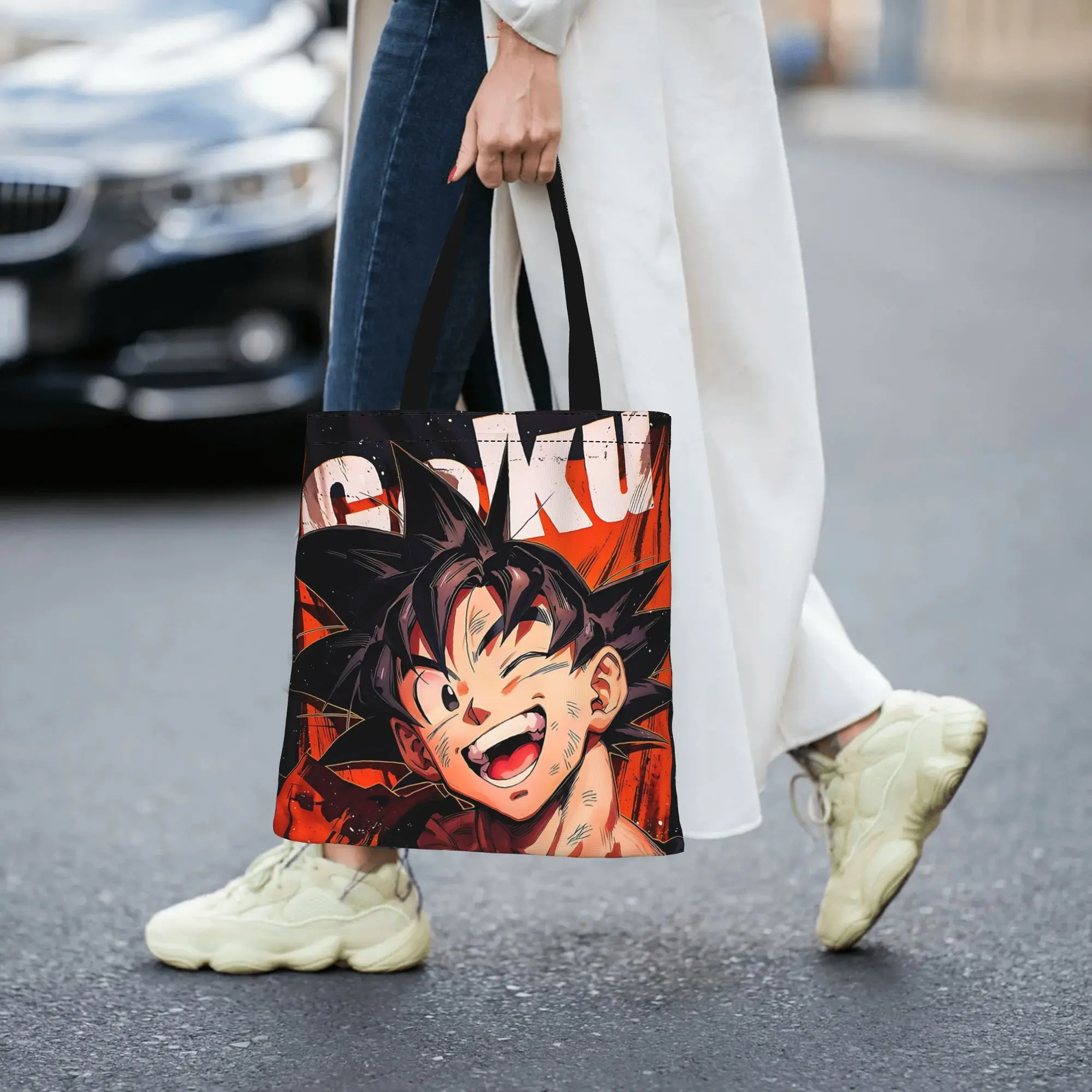 Fashion Dragon Ball Super Saiyan Goku Women's Bag Shopping Bag  Canvas Tote Bag Women'S Shoulder Handbag Christmas Gift