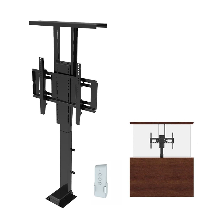 Height Adjustable Remote control Motorized TV floor Stand TV Lift for Home