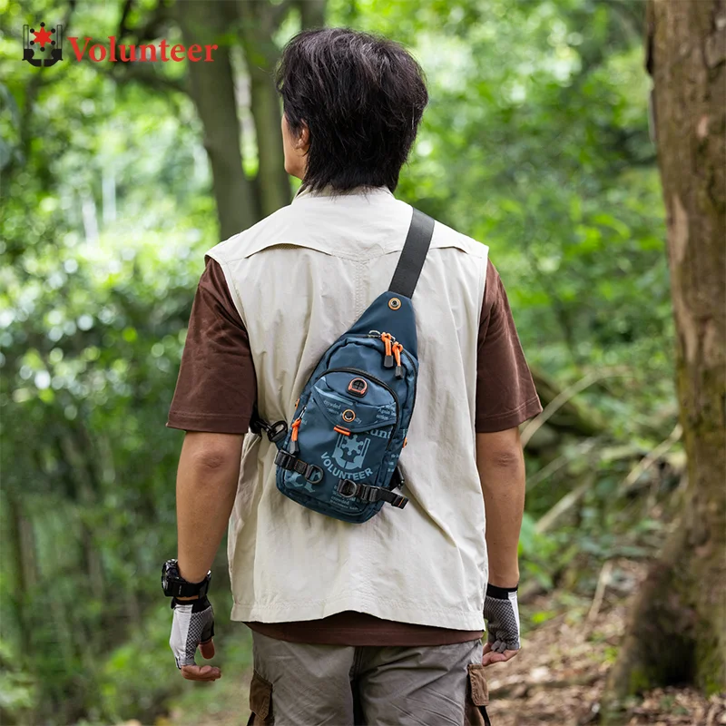 VOLUNTEER Men Crossbody Bags Casual Waterproof Sling Chest Bag Male Oxford Outdoor Sports Travel Climb Military Bag 1518-30A