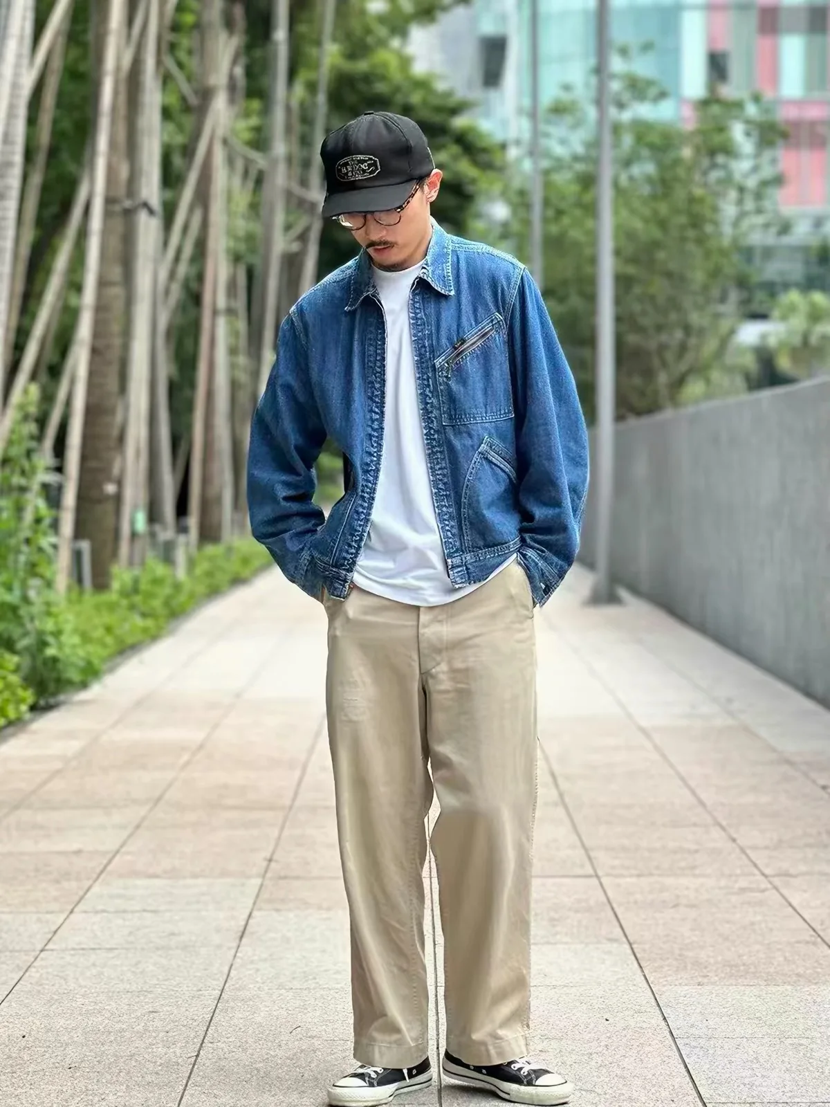 Retro Japanese Style Pilot HW DOG Baseball Cap Street Hip Hop Printed Letter Adjustable round Top Short Brim Unisex Hat