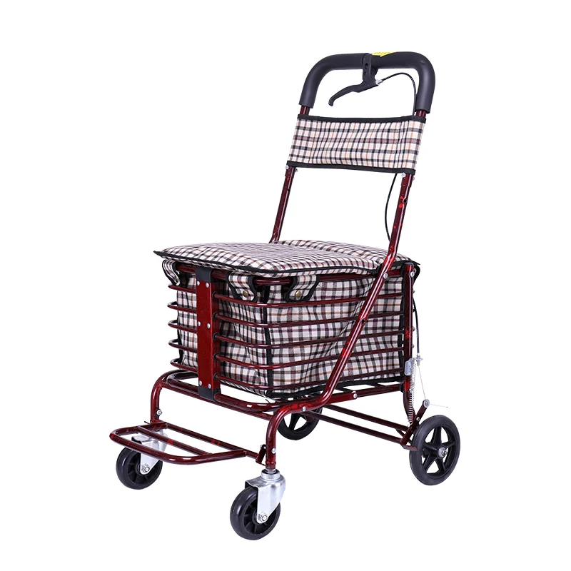 

Portable folding large capacity aluminum folding shopping cart with lid