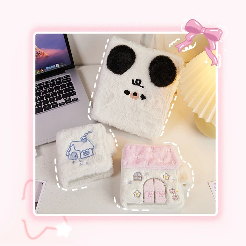 House Shape Plush Photocards Holder Binder Set Notebook Album 3inch Idol Photo Cards Collection Book Kpop Stationery