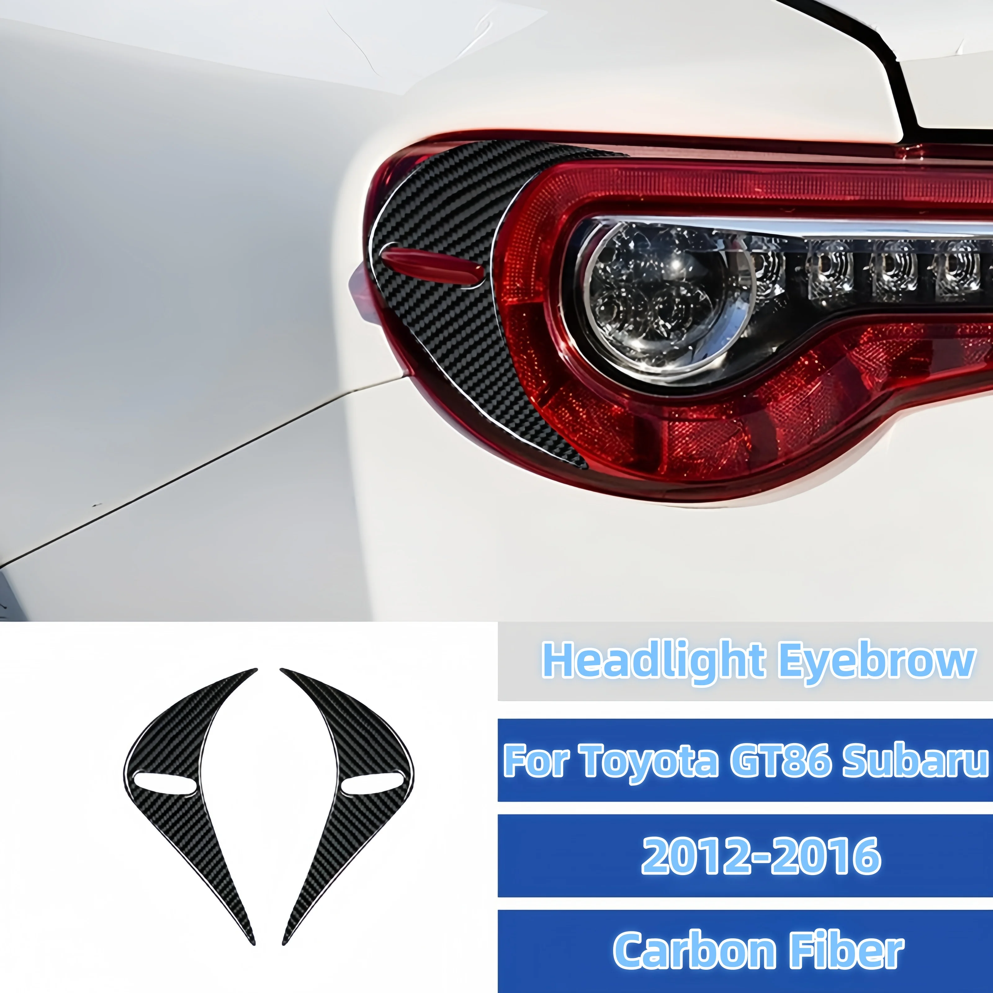 

2pcs Headlamp Headlight Eyebrow Stickers Trim Carbon Fiber Decoration Cover For Toyota GT86 Subaru BRZ 2012-2016 Car Accessories