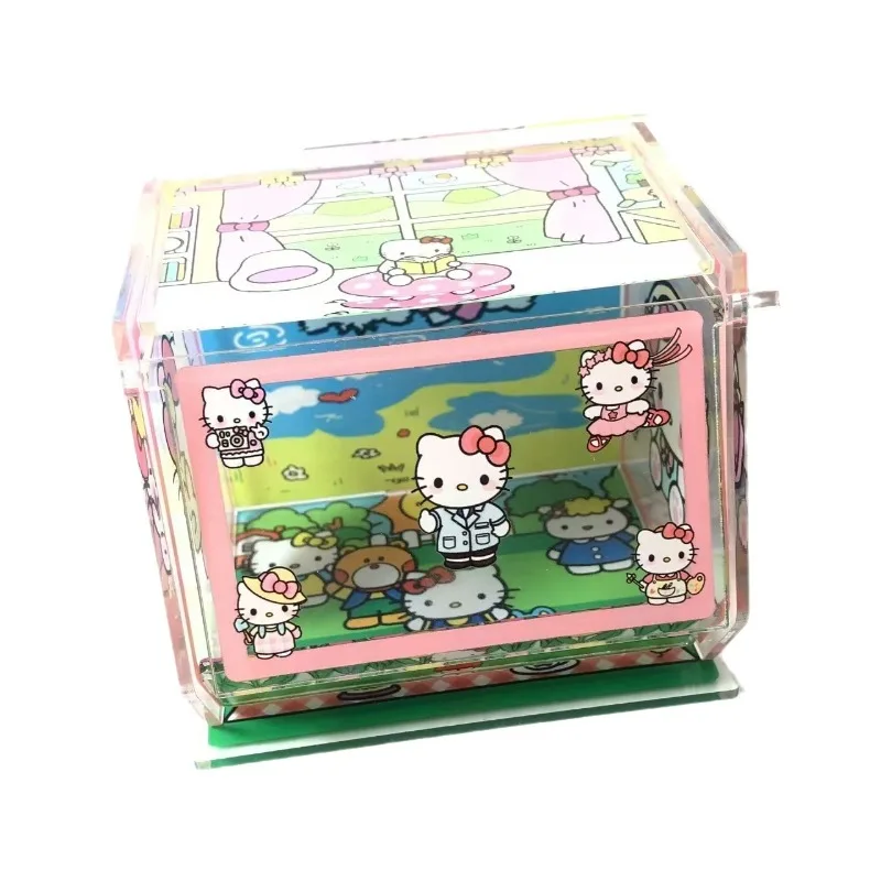 

Kawaii Hello Kitty Cartoon Anime Cute Transparent Desktop Decoration Sorting Miscellaneous Storage Acrylic Storage Box Wholesale