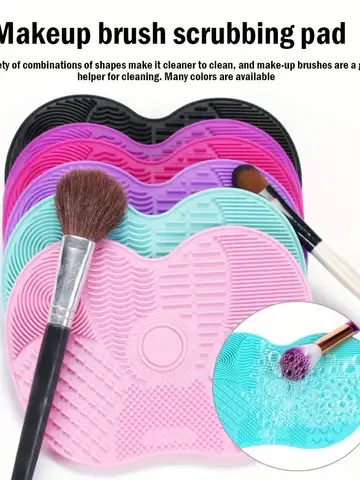 1Pc Silicone Apple-Shaped Makeup Brush Cleaner Pad With Suction Cup For Effective Cosmetic Tool Cleaning
