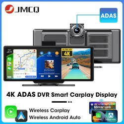 JMCQ 10.26 inch 4K ADAS Car DVR Wireless Carplay Android Auto Car Radio Multimedia GPS Navigation Video Player BT WIFI Stereo