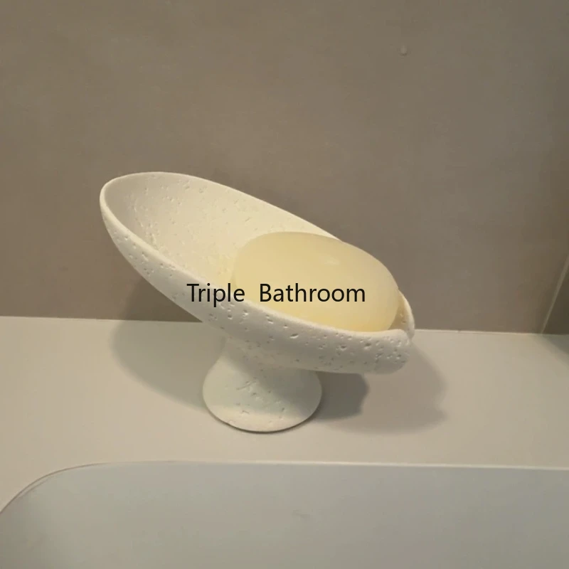 1pc Sandstone Portable Soap Holder, Household Drainage Soap Dish, Bathroom Accessories, Soap Dish, Hotel Bathroom Supplies