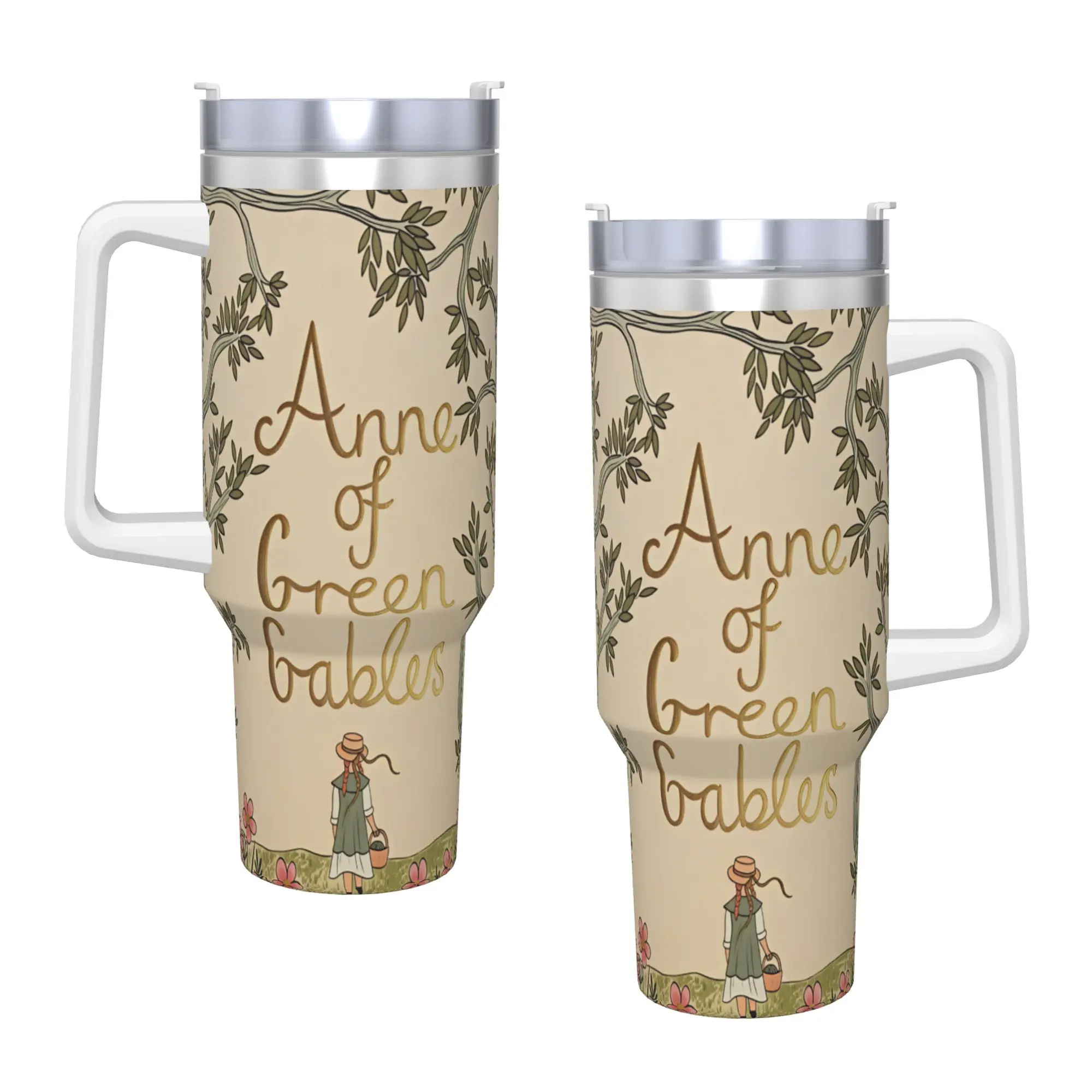 Anne of Green Gables Stainless Steel Tumbler  Travel Car Mugs 40oz Thermal Cups Keep Heat Hot Drinks Milk Tea Water Bottle