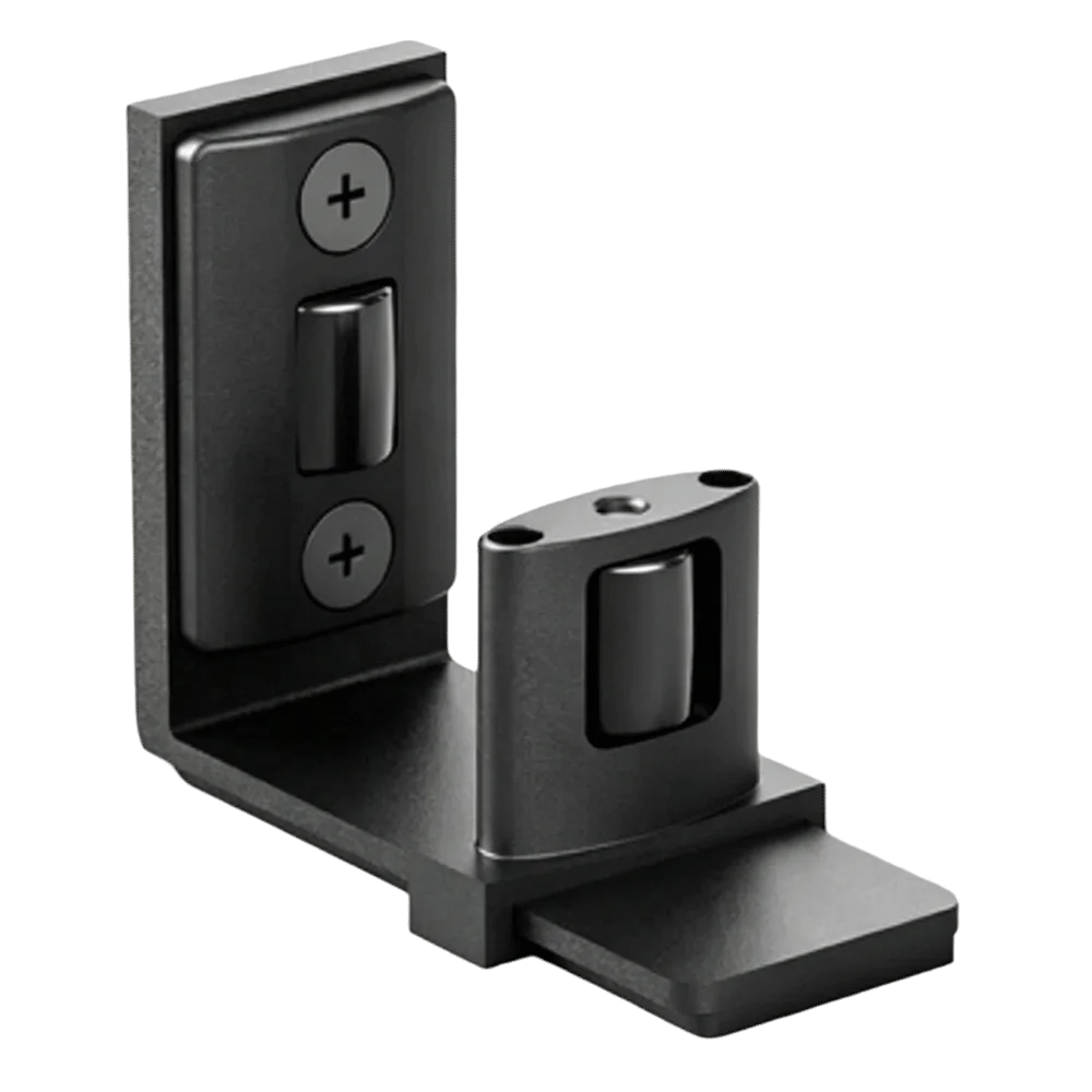 Wall Mounted Door Floor Guide Smooth Nylon Rollers Black Color Barn Door Floor Guide Rail Space Saving Flush Design
