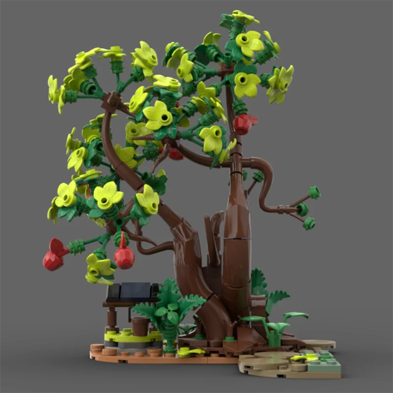 348 pièces Moc architecture médiévale forgeron abondant pommier modèle assemblage blocs de construction jouet cadeau d'anniversaire pour enfants