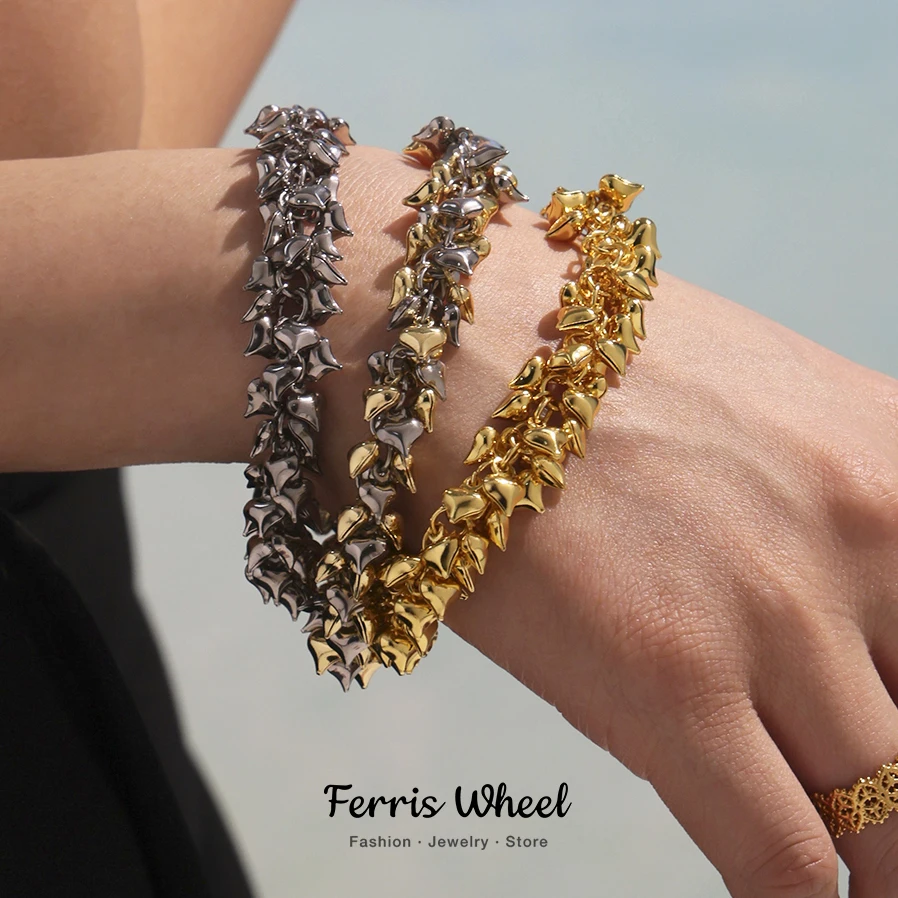 

Multi Small Hearts Love Stainless Steel Bracelet for Women two-tone Waterproof Charm Luxury Jewelry Gift