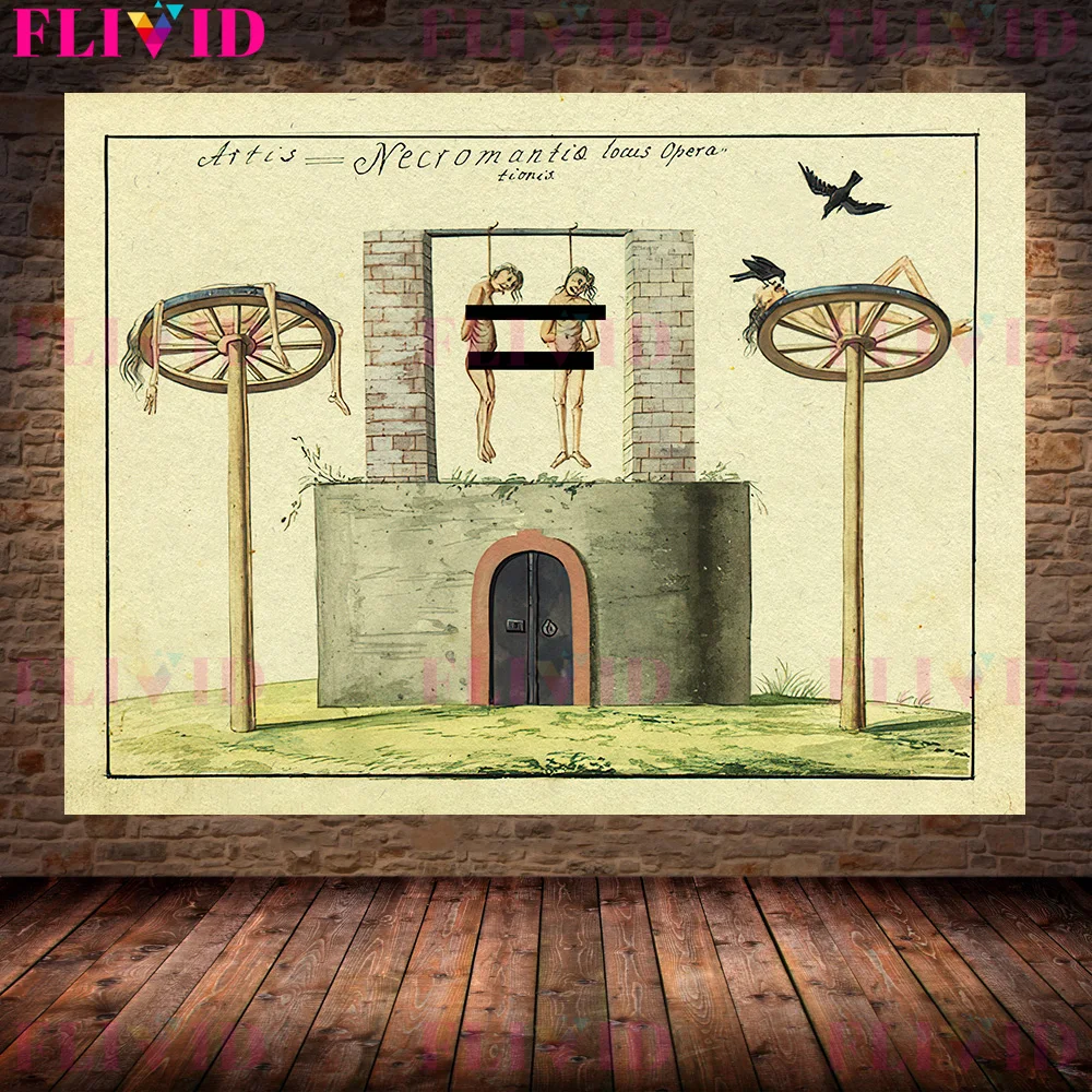Witchcraft And Occult Demonology,Vintage Wall Art Canvas Painting, Devil Myths And Legends Art, Poster And Print Home Decoration