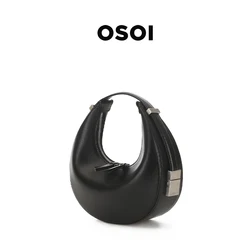 OSOI-Bolso coreano con curva de Luna para mujer, bolsa de media luna de mano, informal, a la moda, de un hombro, para axilas