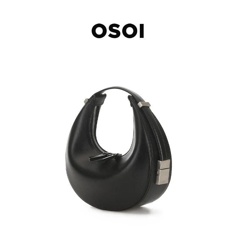 OSOI Korean Women's Moon Bend Bag Casual Fashion One Shoulder Underarm Bag Handheld Crescent Bag