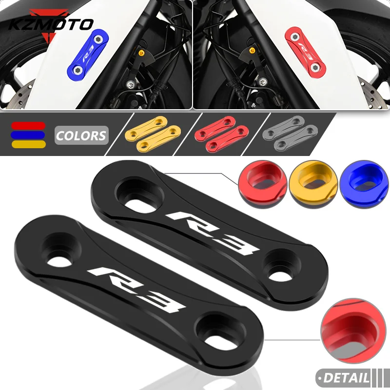 

Motorcycle Accessories For YZFR3 YZF R3 r3 CNC Aluminum Front Fender Axle Coper Plate Decorative Cover Cap R3