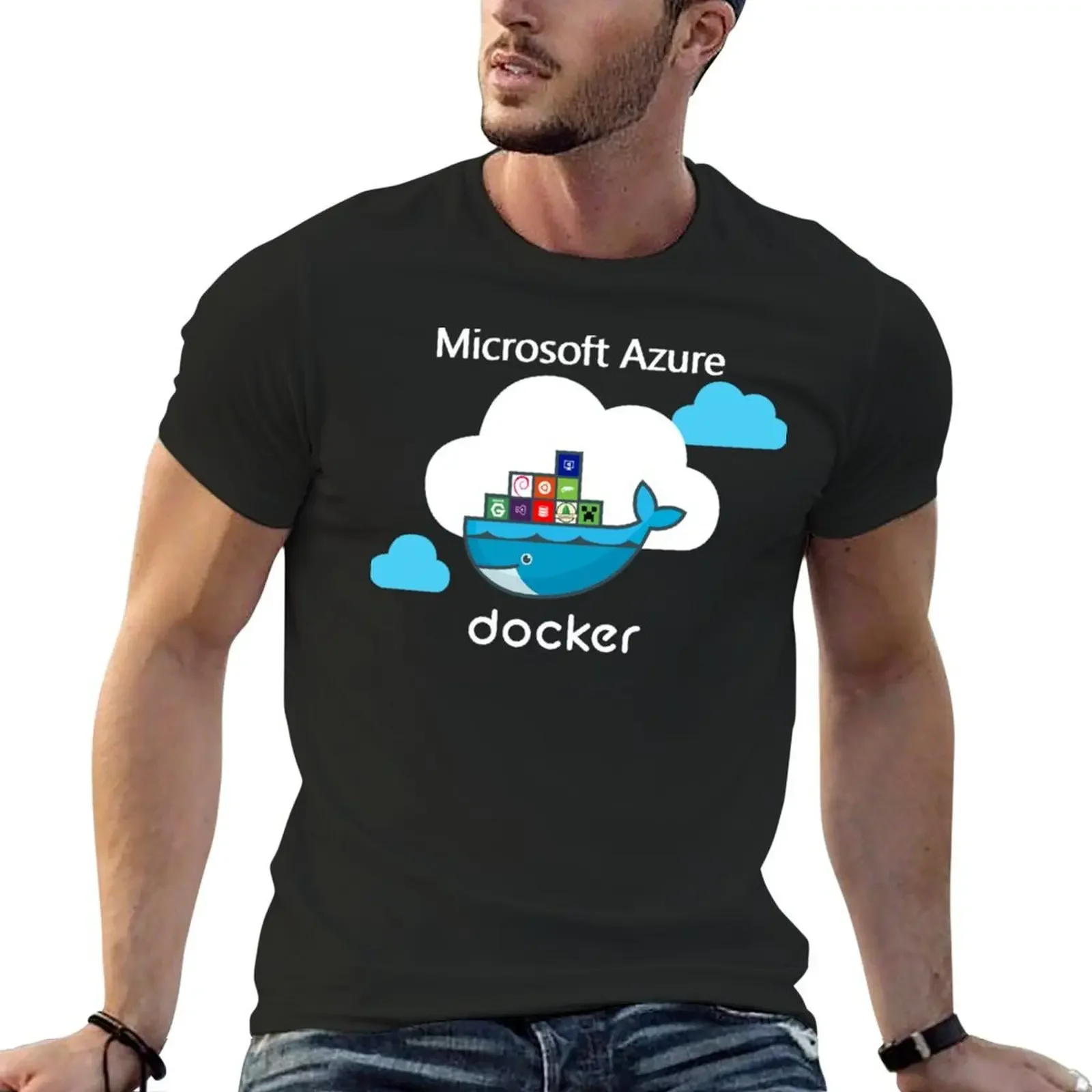 

Docker on Azure T-Shirt custom t shirt essential t shirt custom shirt oversized t mens graphic t-shirts big and tall