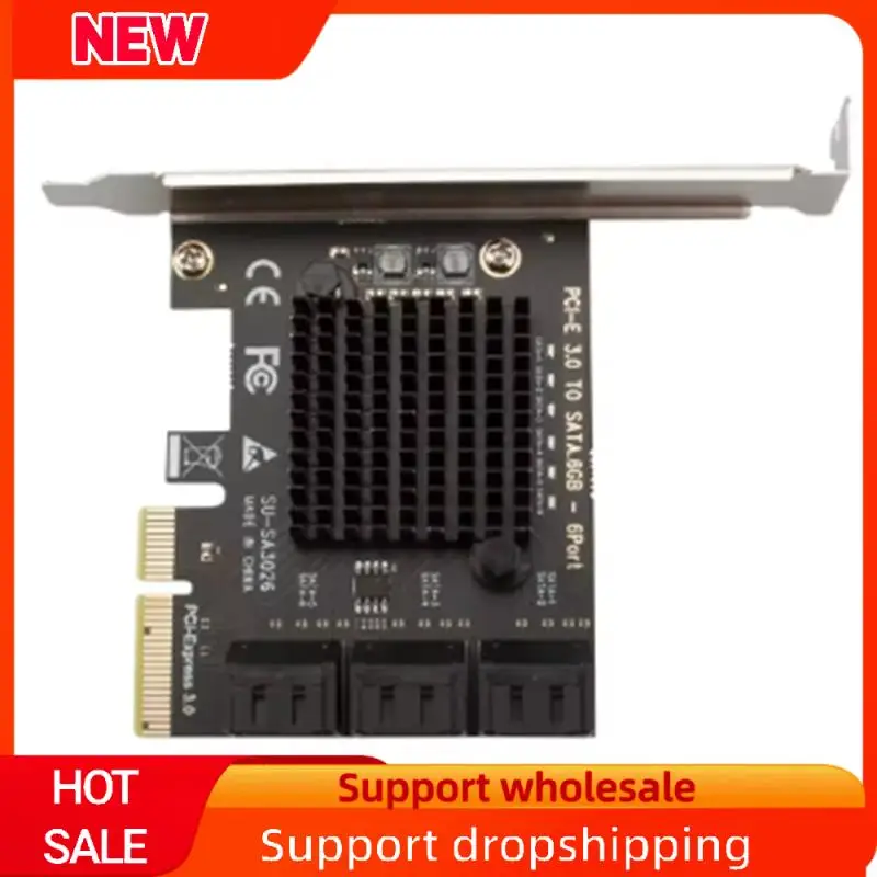 Excelente tarjeta PCI-E de 6 puertos SATA, tarjetas PCI-E 4X PCI Express a SATA 3,0, 6 puertos SATA III, 6Gbps, placa adaptadora de expansión PCIE X4
