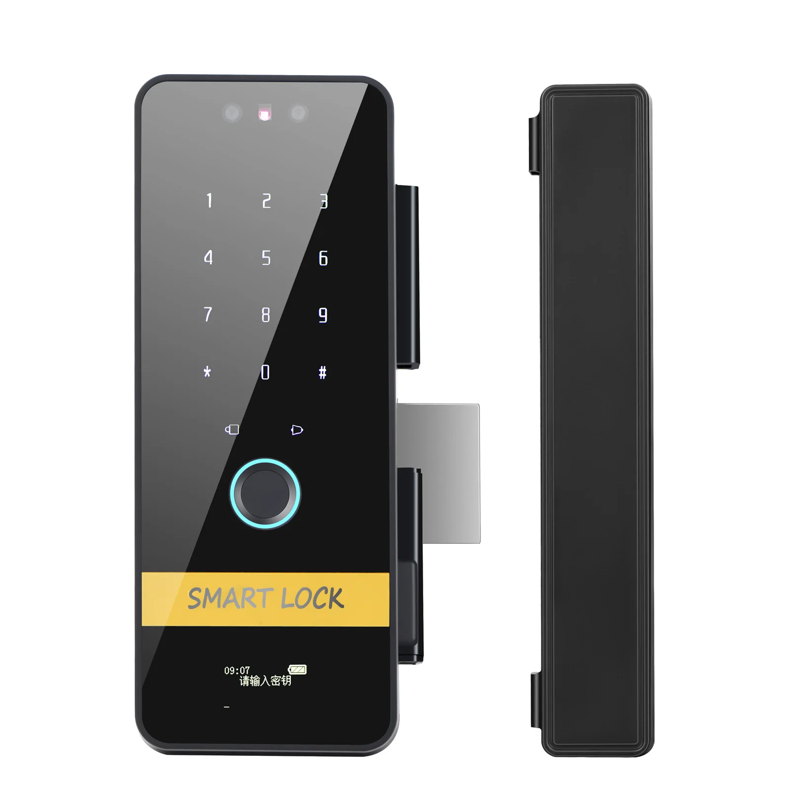 Glass Door Fingerprint Lock Framed Frameless Single and Double Door  Lock Access Control Lock Facial Recognition Free Punching