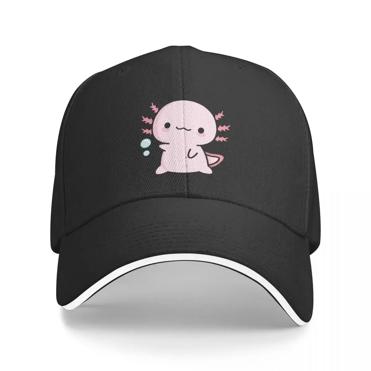 Cute Axolotl Salute Baseball Cap fishing hat derby hat Mens Women's