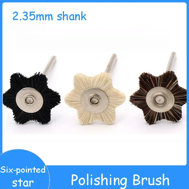 

2.35mm Shank Polishing Brush Wheel Wool Pigs Bristle Horsehair T-Brush Polishing Brush for Dust Removal on Edges and Seams