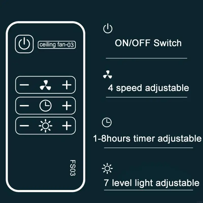 

C90F 8000mAh USB Rechargeable Remote Control Timing Camping Fan 4 Gears Tent Ceiling Fan with LED Lamp for Home Outdoor Bed