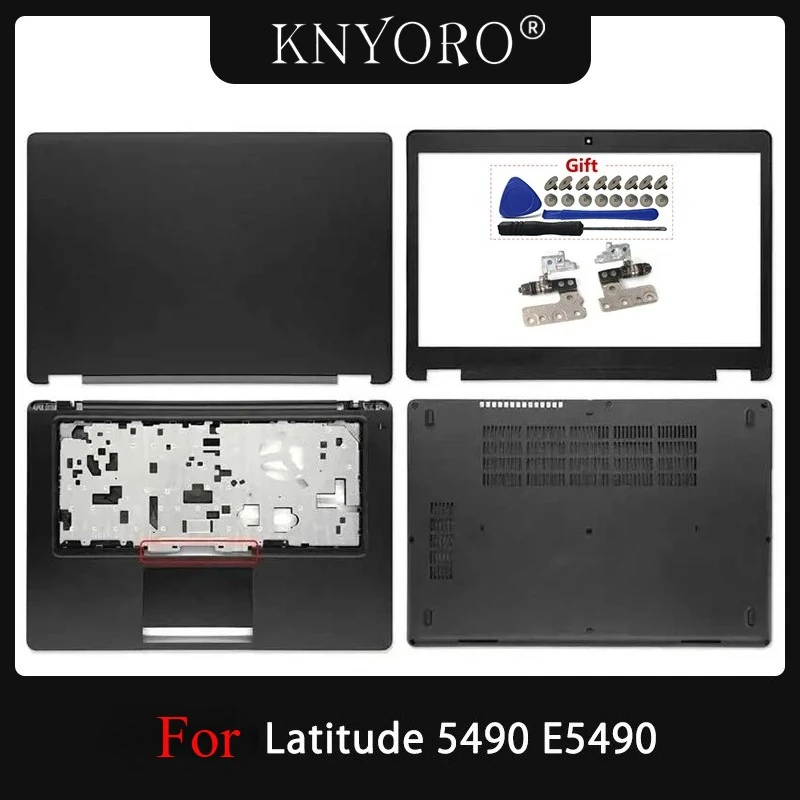

New For Latitude 5490 L5490 E5490 Laptop LCD Back Cover Front Bezel Hinges Upper Palmrest Bottom Case Black 0TCMWR AP25A000C01