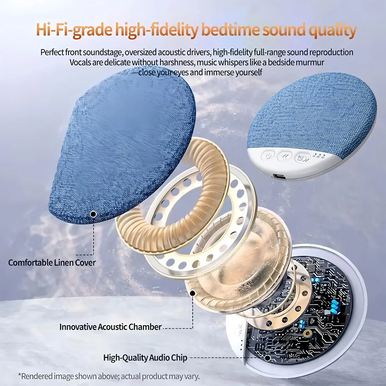Mini Wireless Bluetooth Noise Sleep Speaker Under Pillow High Tech ...