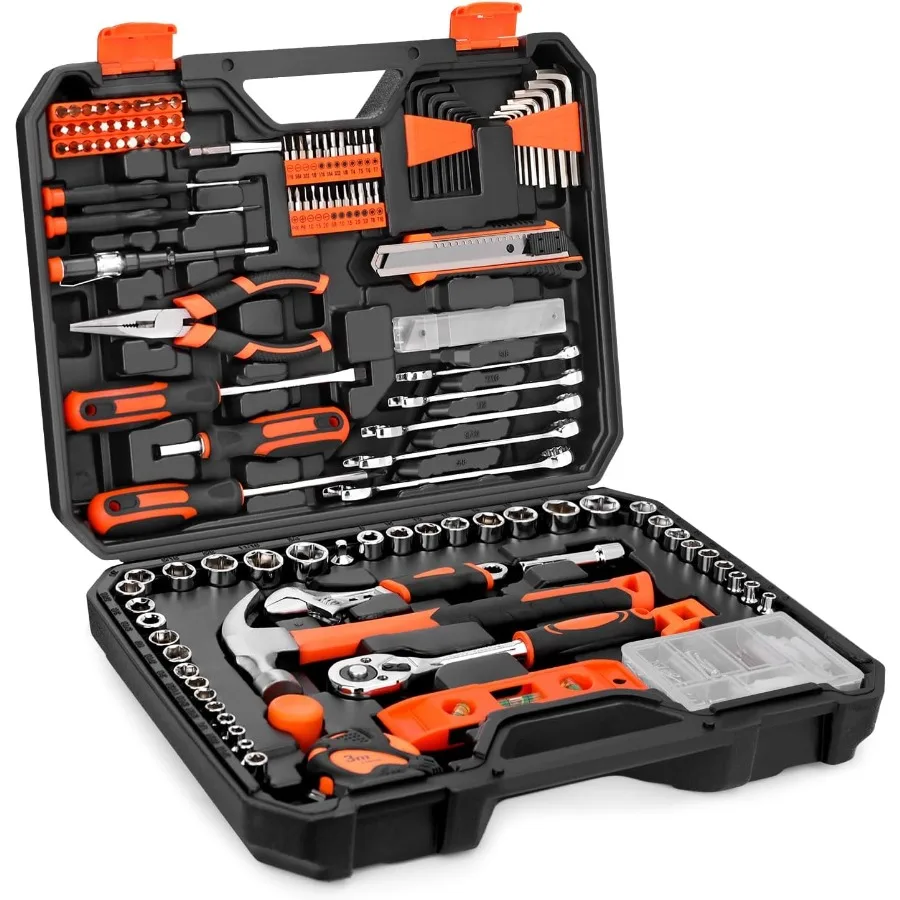 

248-Piece Tool Set - General Household Hand Tool Kit with Plastic Toolbox Storage Case for Men Home Repair DIY Projects Steel G