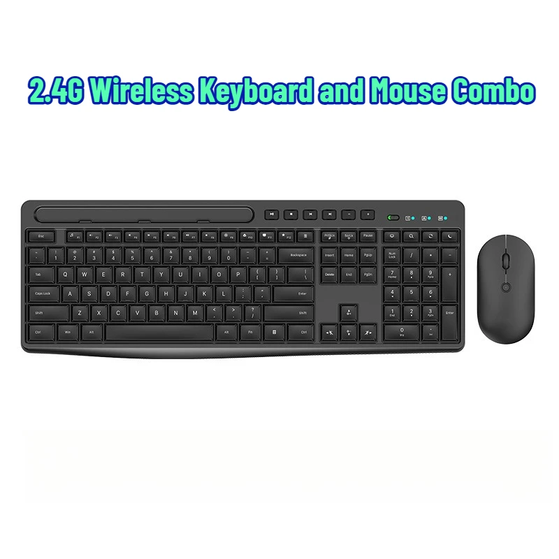 2.4G Wireless Keyboard and Mouse Combo Silent Backlit Ergonomic Business Office Keyboard and Mouse Set with Card Slot