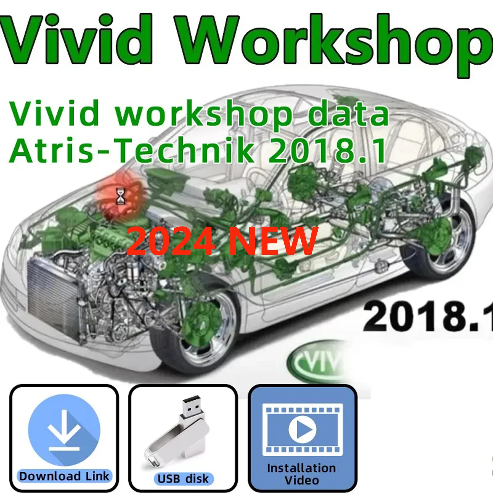 

2024 Newest Auto Software Vivid Workshop Data Atris-Stakis Technik 2018.01V Multi languages French Polish Spanish Link Udisk