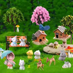 60 Models Creative Micro Landscape Miniatures Decor Crafts Desktop Ornaments Gardening Landscaping Figurines Artificial Decor