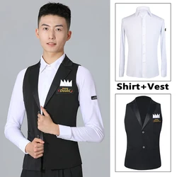 Men Modern Dancing Clothes Waltz Ballroom Dance Shirt Latin Performance Dance Vest Adults Cha cha Rumba Samba Dance Wear SL8467