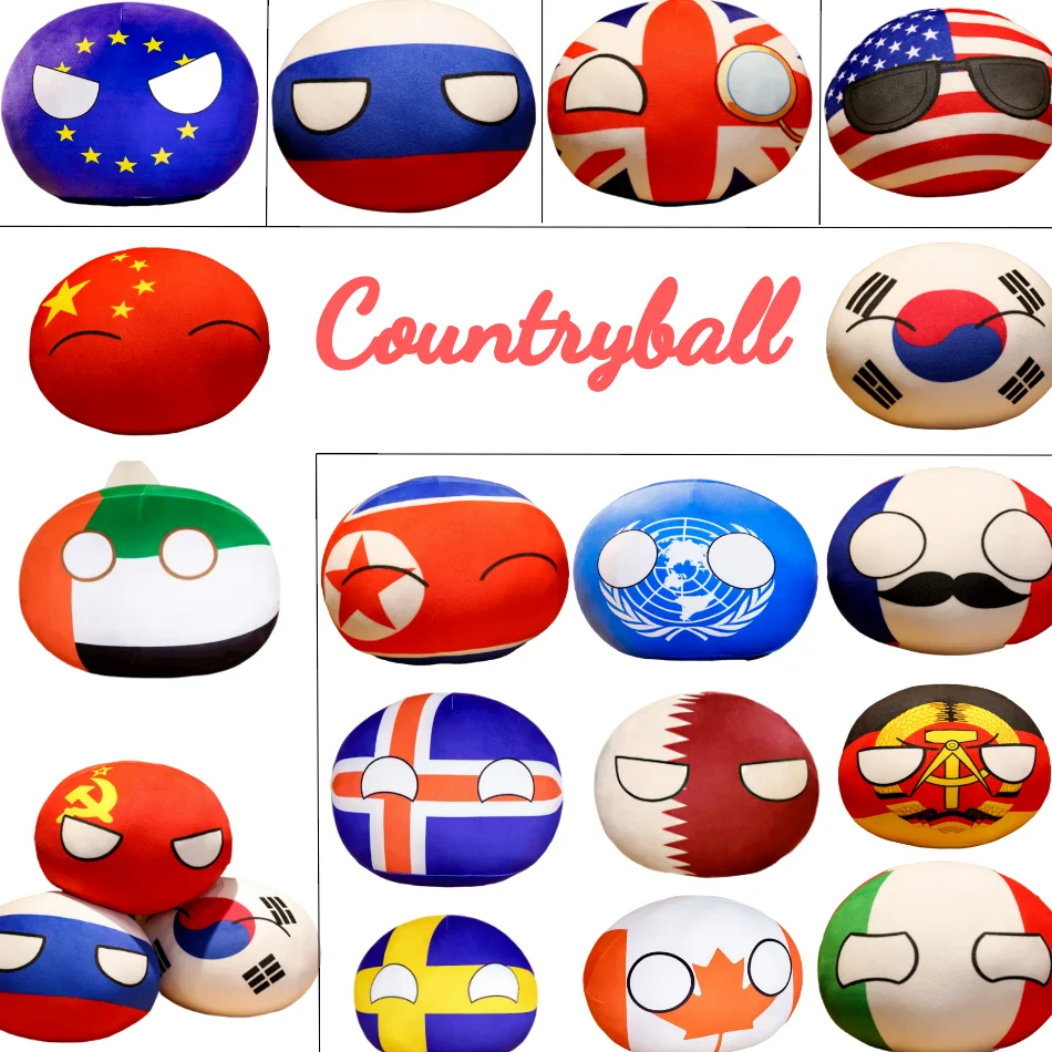 

52 Styles 10cm Country Ball Plush Toys Polandball Pendant Country Balls Countryball Stuffed Doll Children's Day Gift for Kids