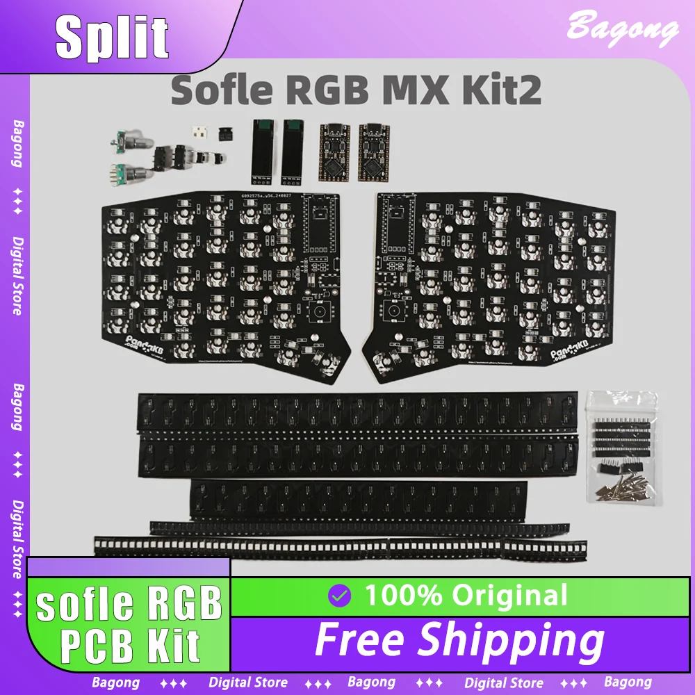 

If-ergolite Split Keyboard Sofle RGB PCB Open Source Keyboard Custom Crkbd DIY Wired Wireless For Gaming Split Keyboard Gifts