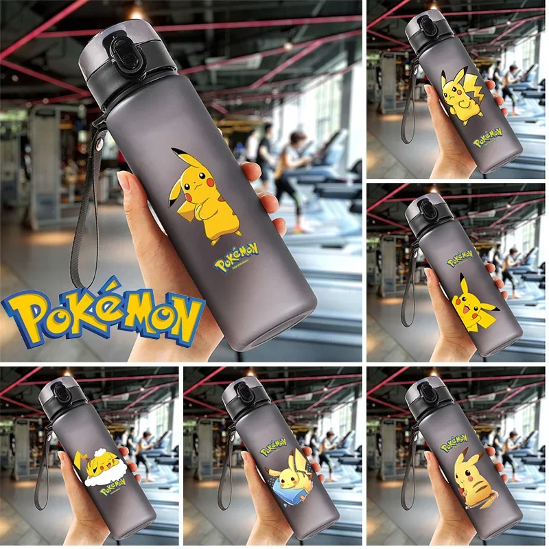 1000ml Pokemon Pikachu Sports Water Student Drinking Water Large Capacity Cup Women Men's Leakproof with Rope Outdoor Travel Mug