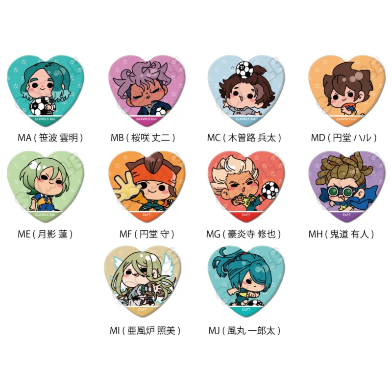 

Японские товары Sync Inazuma Eleven Театральная версия 2025: значки Love Shape