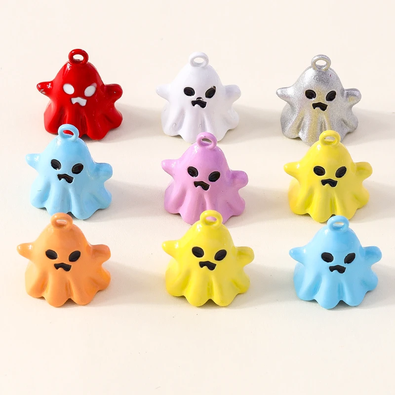 20 Stück 17x20mm Cartoon Bonbonfarben Halloween Geist Charms Anhänger für Schmuckherstellung Ohrringe Halsketten Zubehör DIY Geschenke – Detail 2