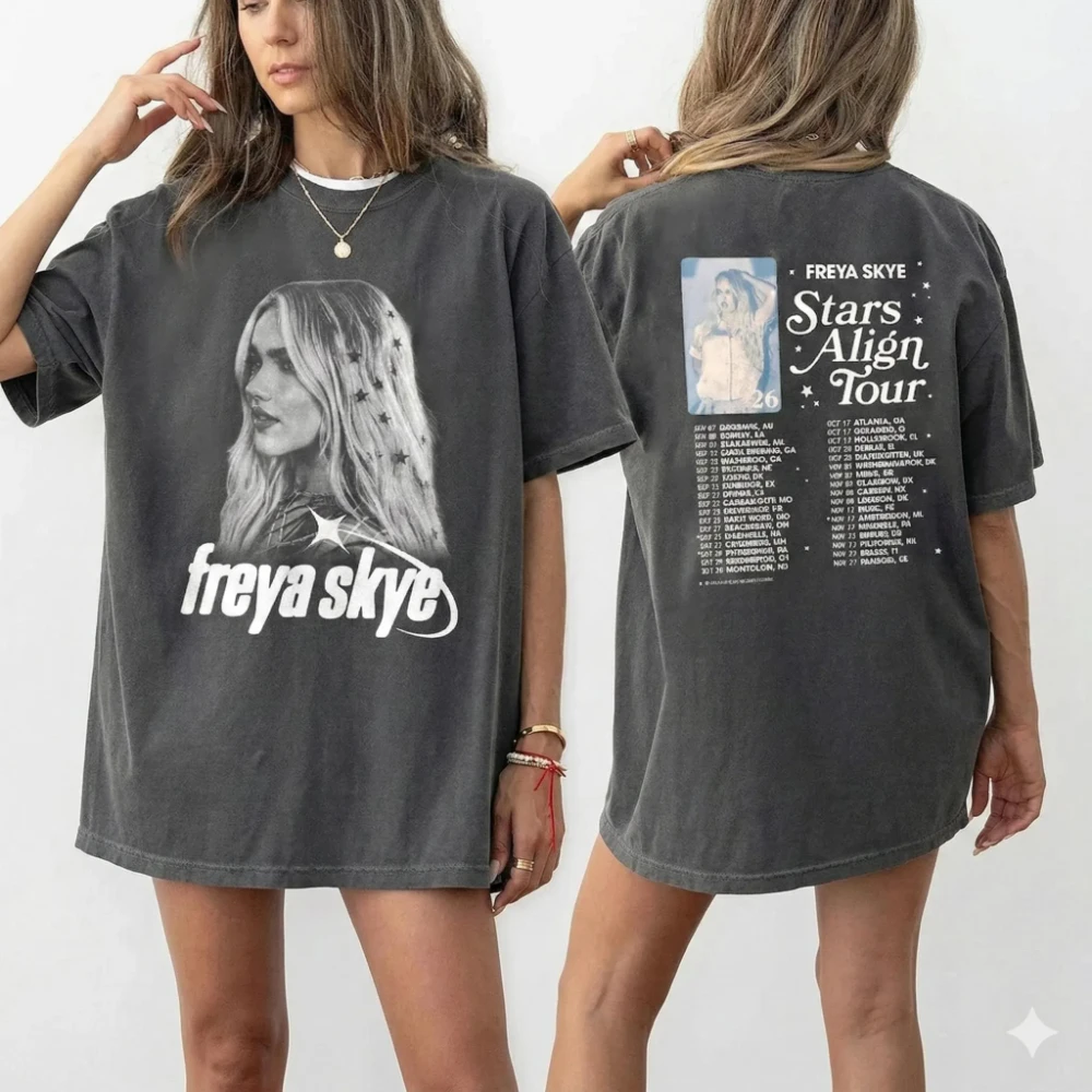 Freya Skye 2026 Tour T-shirt Stars Align Concert T-shirt, Vintage Freya Skye Pattern T-shirt, Pop Music Fan Gift