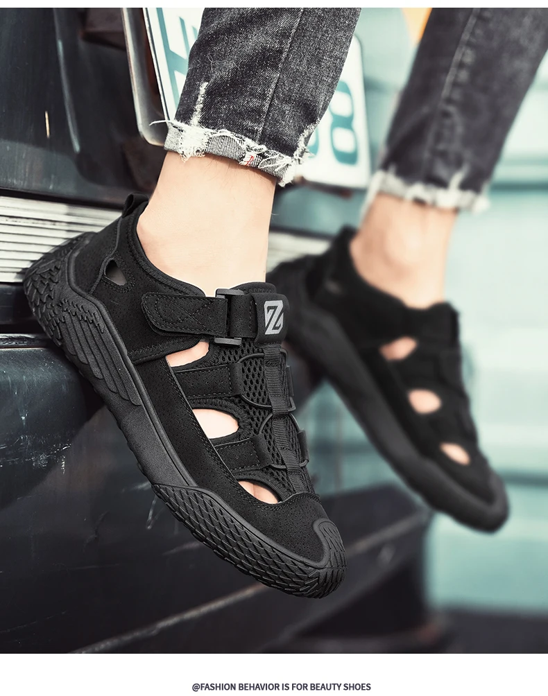 Große Sandalen für Herren, neues Sommermodell, trendig, vielseitig einsetzbar, lässige Sportsandalen, bequeme Sandalen mit weicher Sohle und hohlem Design für den Strand. – Detail 18