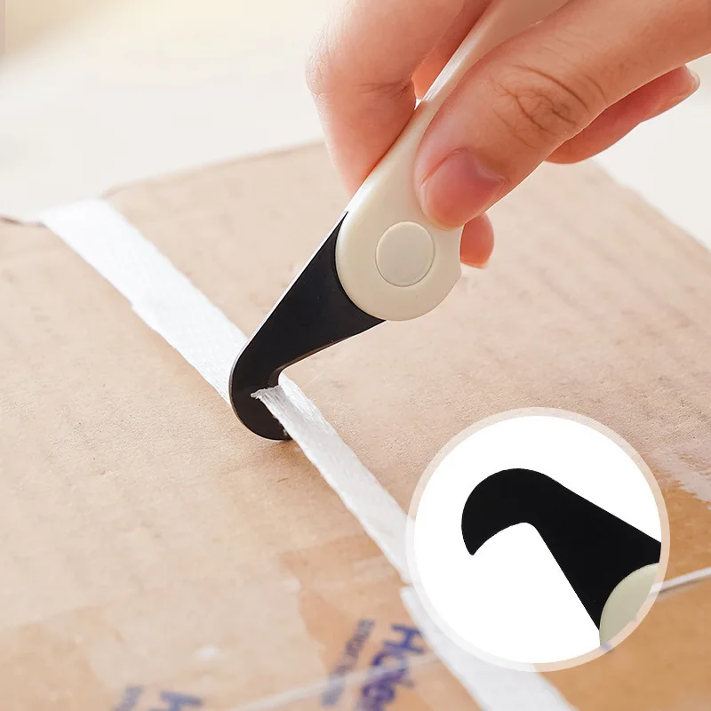 Portable Double-head Two-In-One Round Arc Open Box Cutter Safety Opener Dismantling Tool Small Household Courier Unpacking Knife