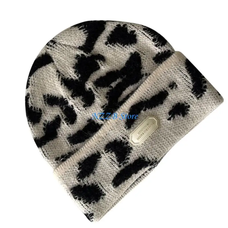 

T21F Fashion Beanie Hat for Women Men Unisex Windproof Winter Hat Warm Soft