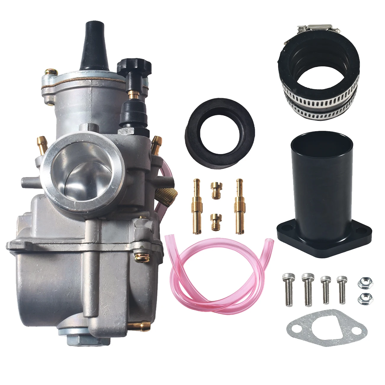 sthus PWK24 Carburetor Carb & Intake Pipe & Carburetor Manifold Kit For 212cc Go Kart 24mm