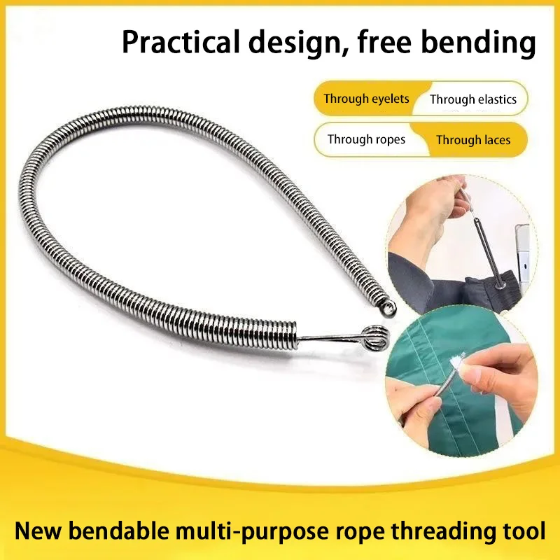 1/3/510Pcs Rope Threading Tool Bendable Spring Drawstring Threader Clip Drawstring Thread Multi Functional DIY Sewing Accessorie