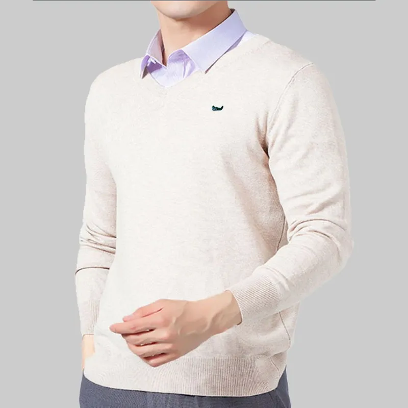 

Wool Blend Men's Clothing Pullovers Sweaters Loose V-Neck Jumpers Male Knitwear Spring Autumn Woollen Plus Size 5XL