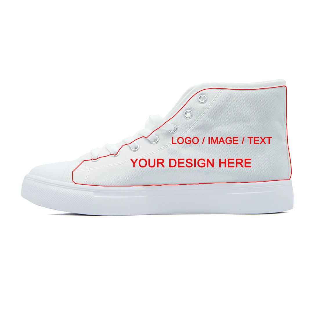 

Customizable high-quality casual high-top canvas shoes Customization based on images text or logos