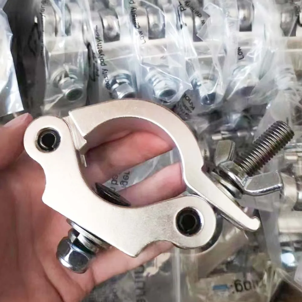 

10pcs Tube 44-53mm 1.73-2.09 in Load250kg Aluminum Stage Light Truss Display System Accessories Coupler Pipe Truss Clamp Hook