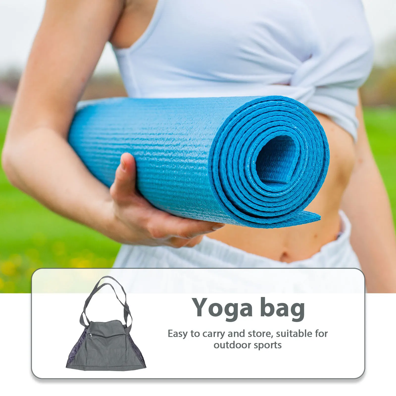 حقيبة تخزين بساط اليوجا، منظم حزام كتف متين وخفيف الوزن للياقة البدنية وصالة الألعاب الرياضية والسفر وحزام حامل بساط اليوجا #1