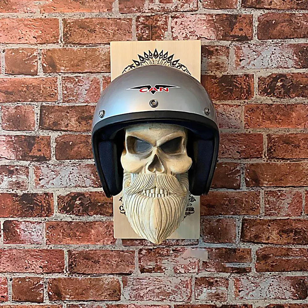 For Hats Key Motorcycle Helmet Holder Hook Jacket Hat New Skull Helmet Stand Hat Holder Wall Mounted resin