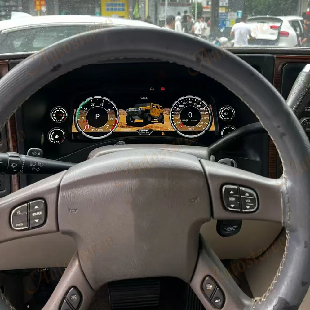 12.3 inch Dashboard Digital Cluster For Cadillac 2003-2006 Car Radio Carplay Android Vertical Screen Automotive 2 Din Multimedi